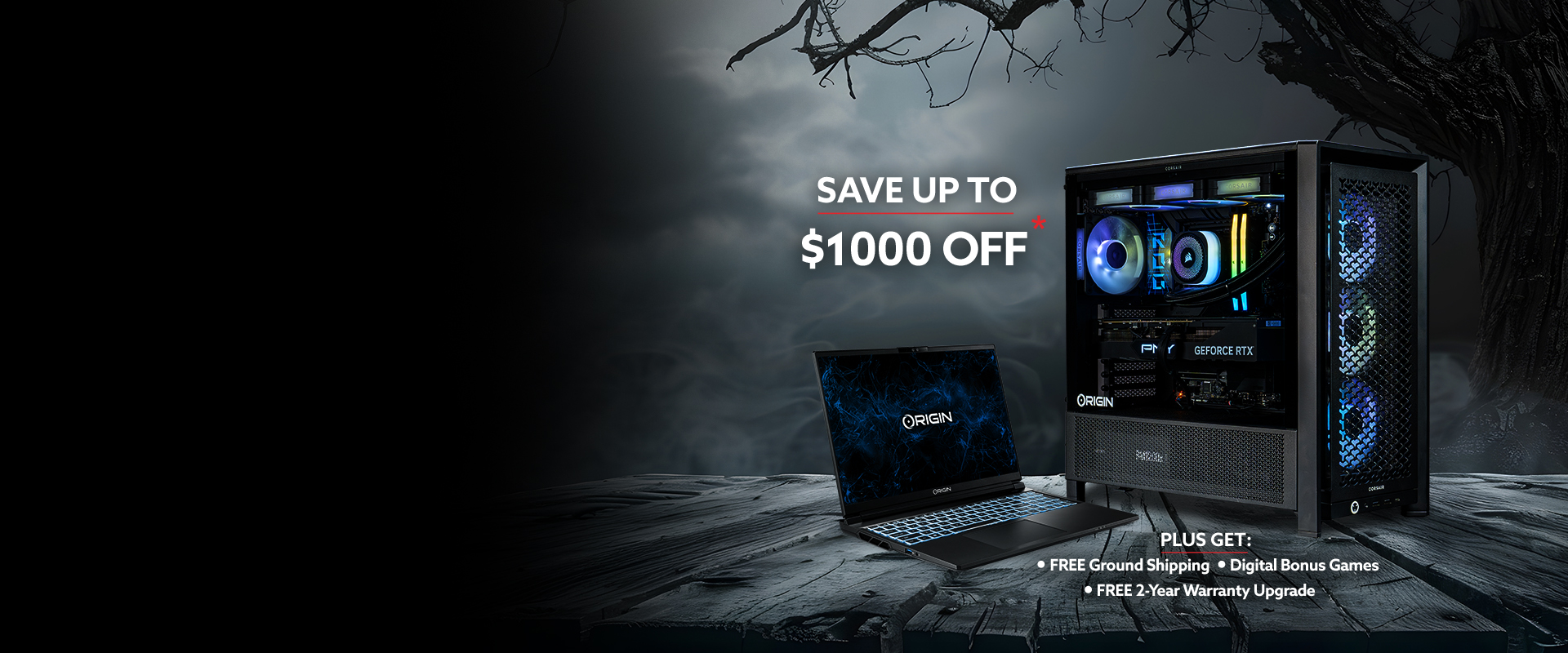 Save up to $1000 off plus free shipping, digital bonus games & 2 year warranty