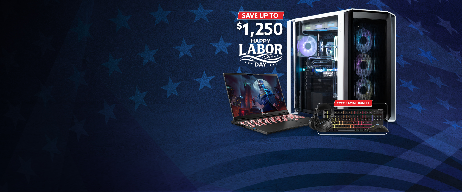 Promotional Image for Labor Day. Save up to $1300 Off